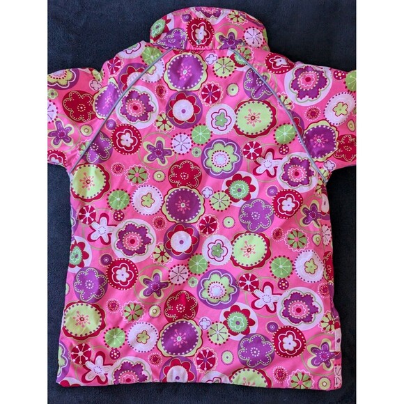 Hanna Andersson Insulated Ski Winter Jacket Coat Flower Print Pink EU 120/US 6-7 - Picture 10 of 13